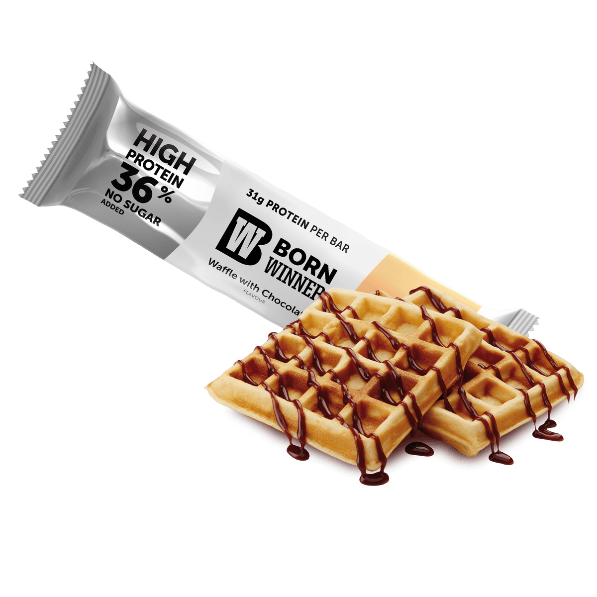 Born Winner Mega Pro Protein Bar Waffle with Chocolate 85g