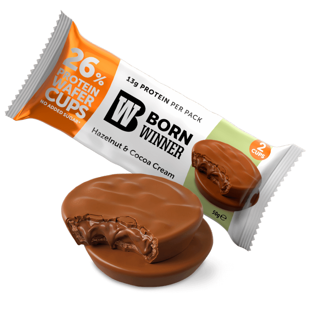 Born Winner Protein Wafer Cups with Hazelnut&Cocoa Cream Filling 50g