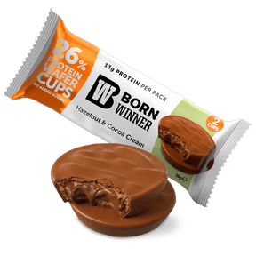 Born Winner Protein Wafer Cups with Hazelnut&Cocoa Cream Filling 50g