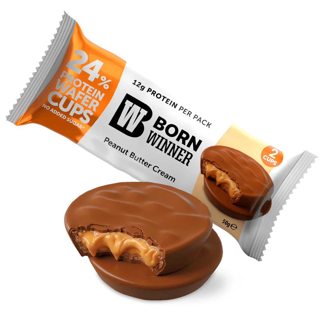 Born Winner Protein Wafer Cups with Peanut Butter Cream Filling 50g